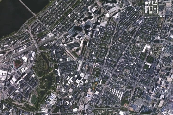 Shot of Boston as taken from aboard the ISS by UrtheCast's Ultra HD Iris camera