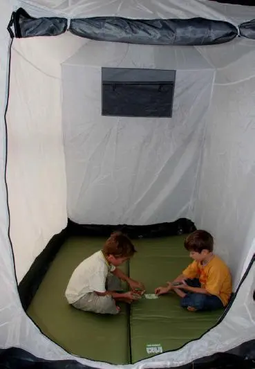 In addition to adding sleeping capacity, the Tipoo can be used for eating, sitting in and other activities