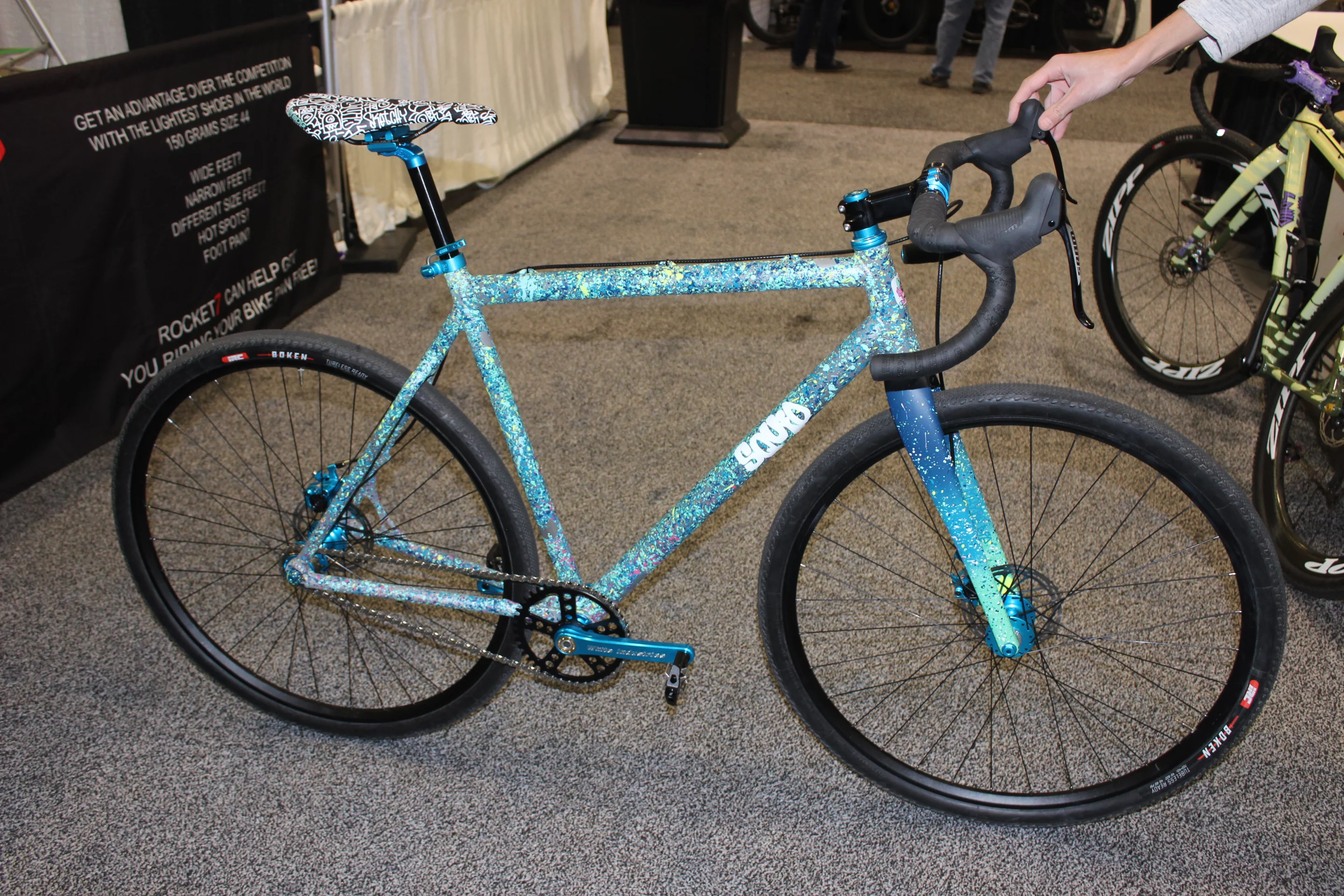The finish on this Squid Bikes road bike is bumpy to the touch