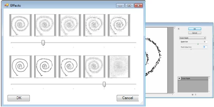 Prefab used to create a parameter spectrum for an Adobe Photoshop filter running on Microsoft Windows Vista