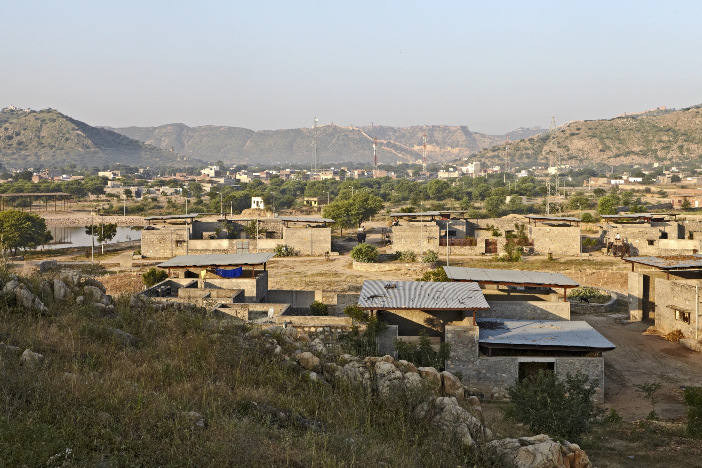 The general lack of space was mitigated by creating courtyards and pavilions to foster a sense of community (Photo: Rajesh Vora)