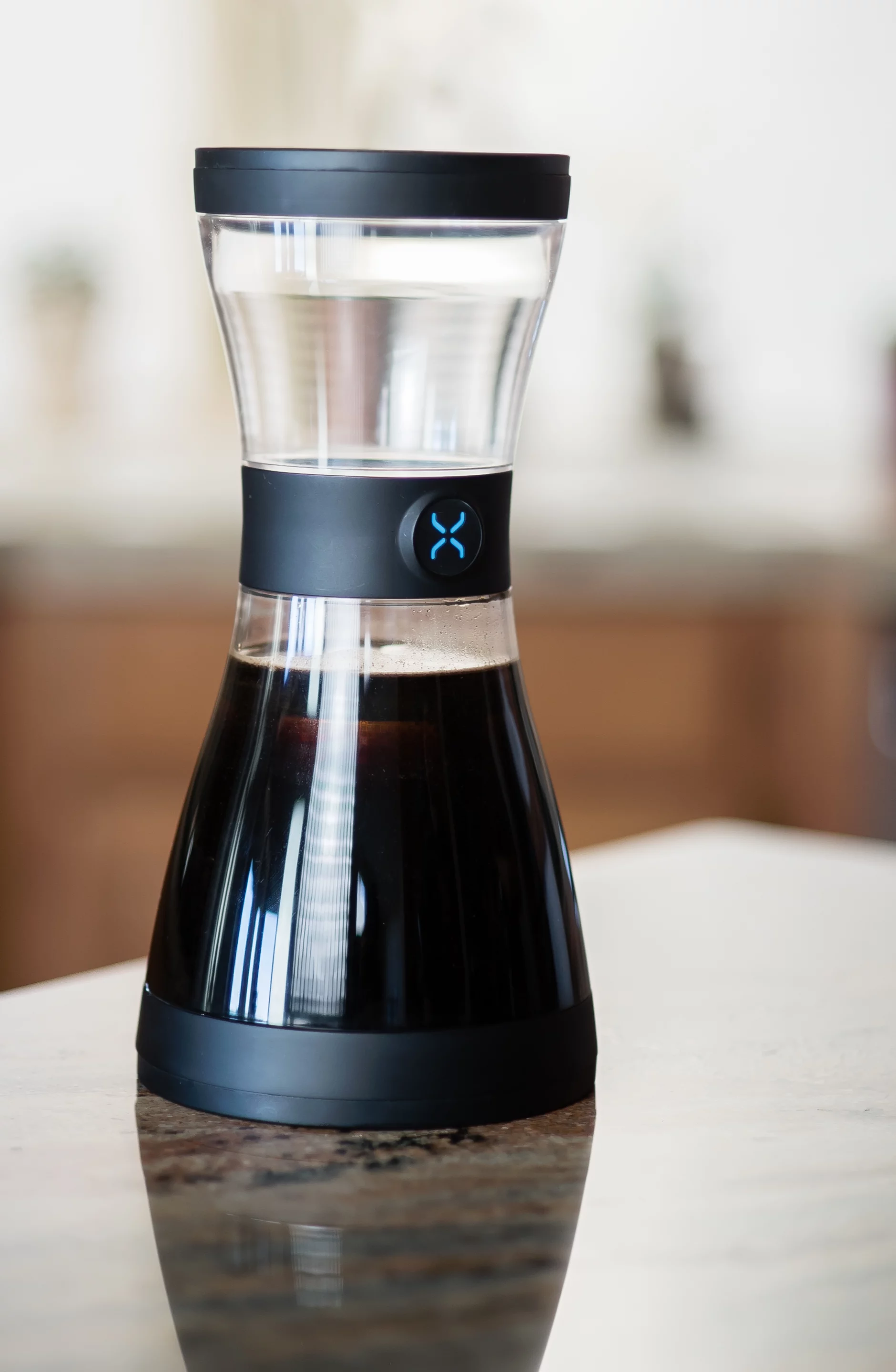 The cold-brewed coffee from the BodyBrew can be stored for two weeks