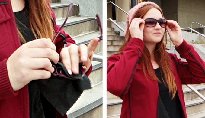 The BauBax Jacket includes a built-in microfiber cloth, allowing you to clean your glasses and/or touchscreen devices