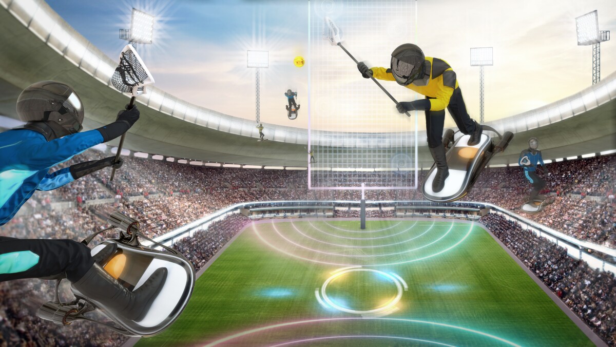 An aerial sporting match of 2069