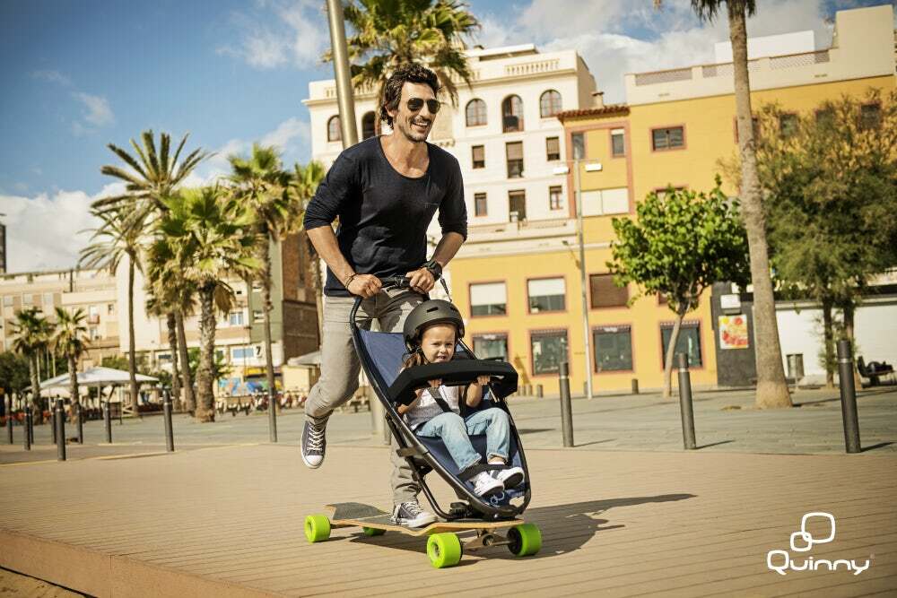 The Longboardstroller in action