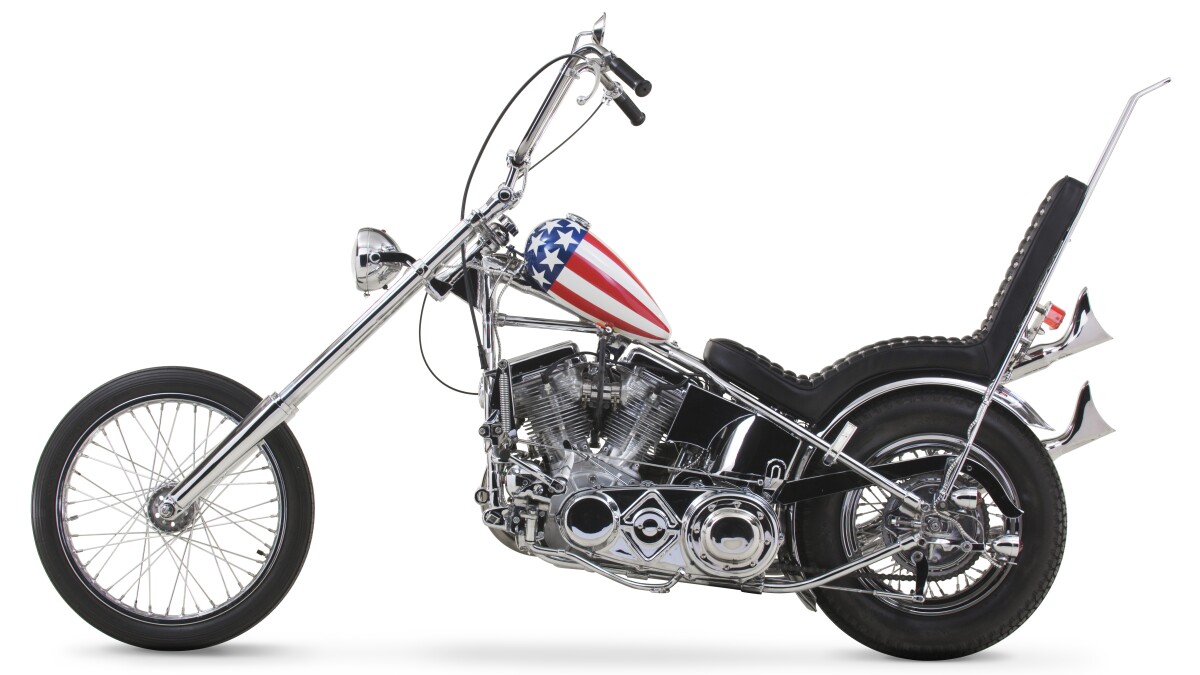 The Stars-and-Stripes-adorned "Captain America" chopper