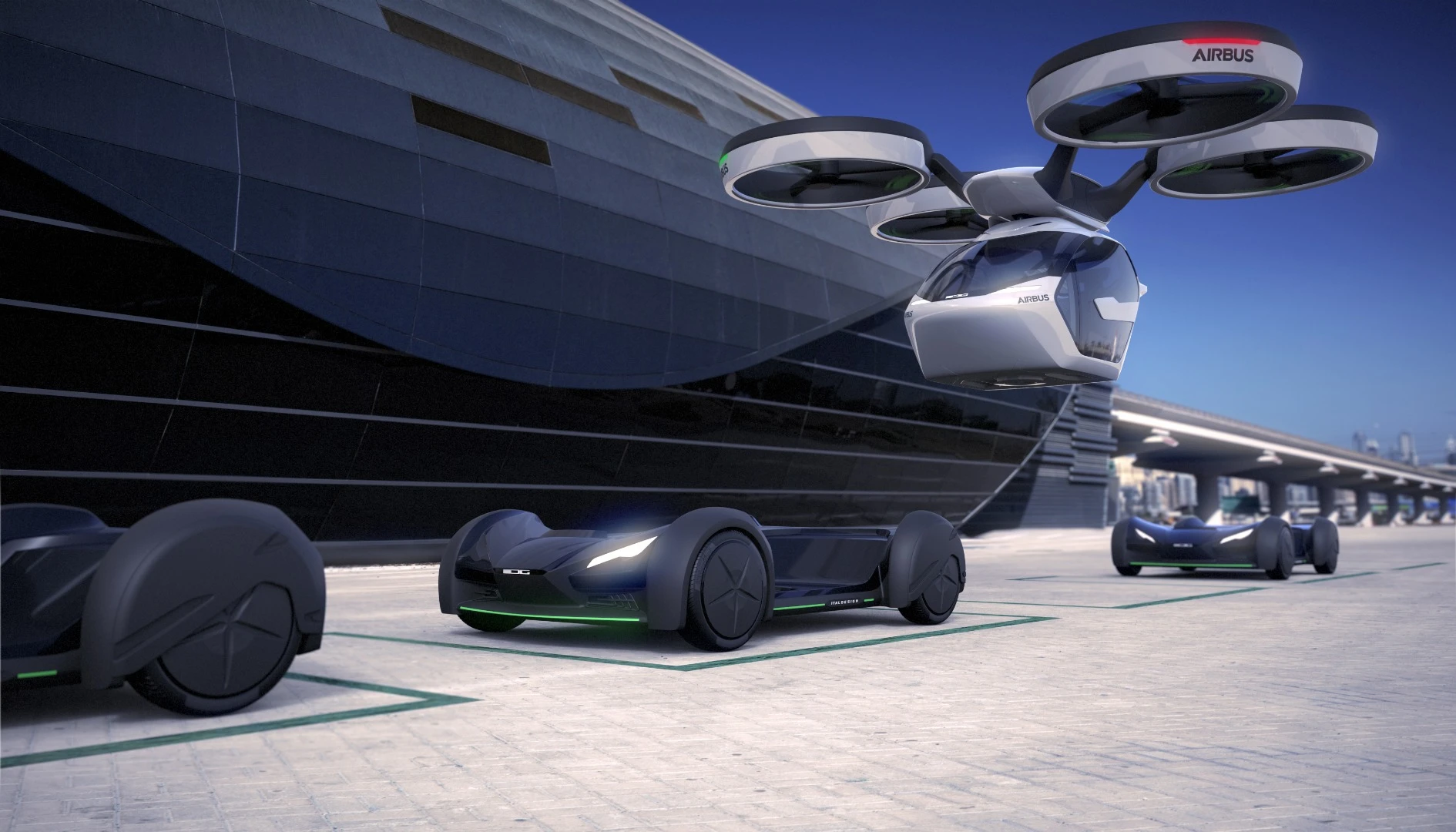 At the heart of the Pop.Up Next concept is a simple two-seat passenger cabin that can be driven on the ground or carried into the air