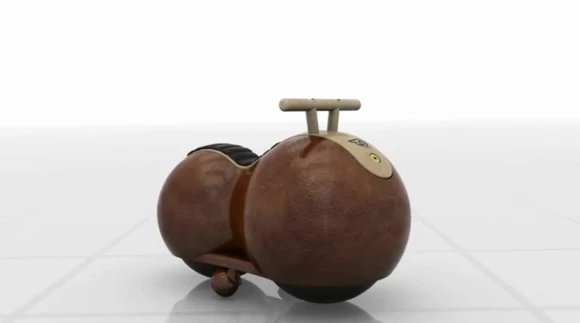 The stabilizing balls can then be removed to convert the Spherovelo into bike mode