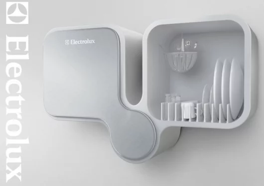 One compartment acts as storage while the other cleans the dirty dishes. And vice-versa