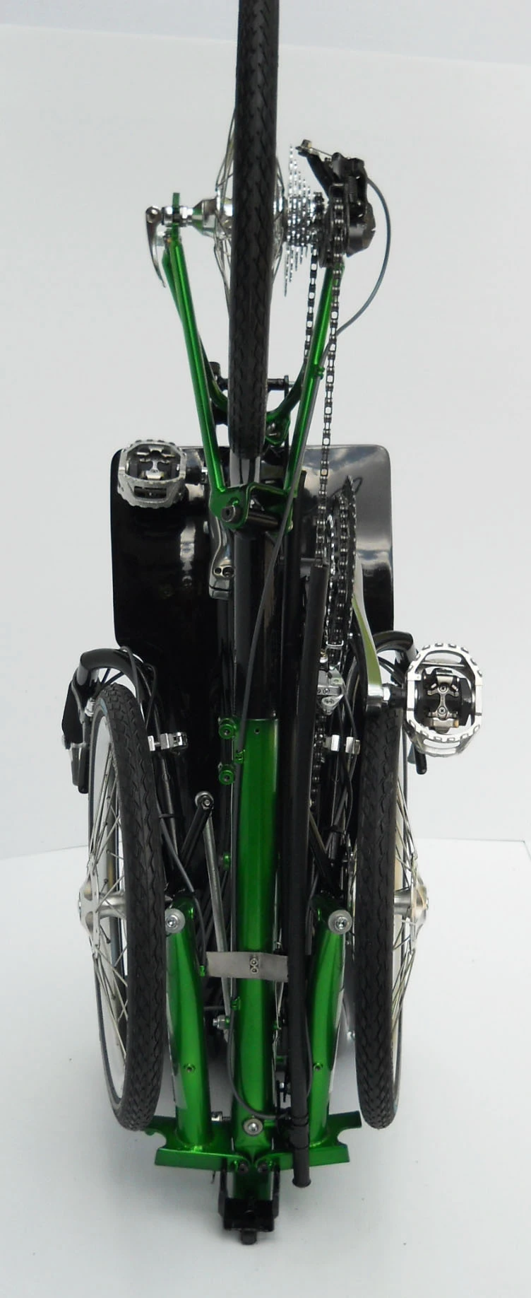 The Evolve trike in its half-folded configuration, sufficient for getting it through doorways