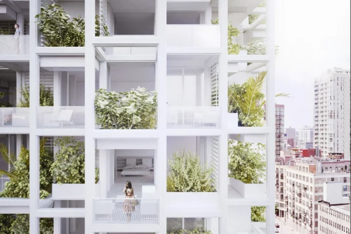 The Vijayawada Garden Estate takes the form of a structural grid
