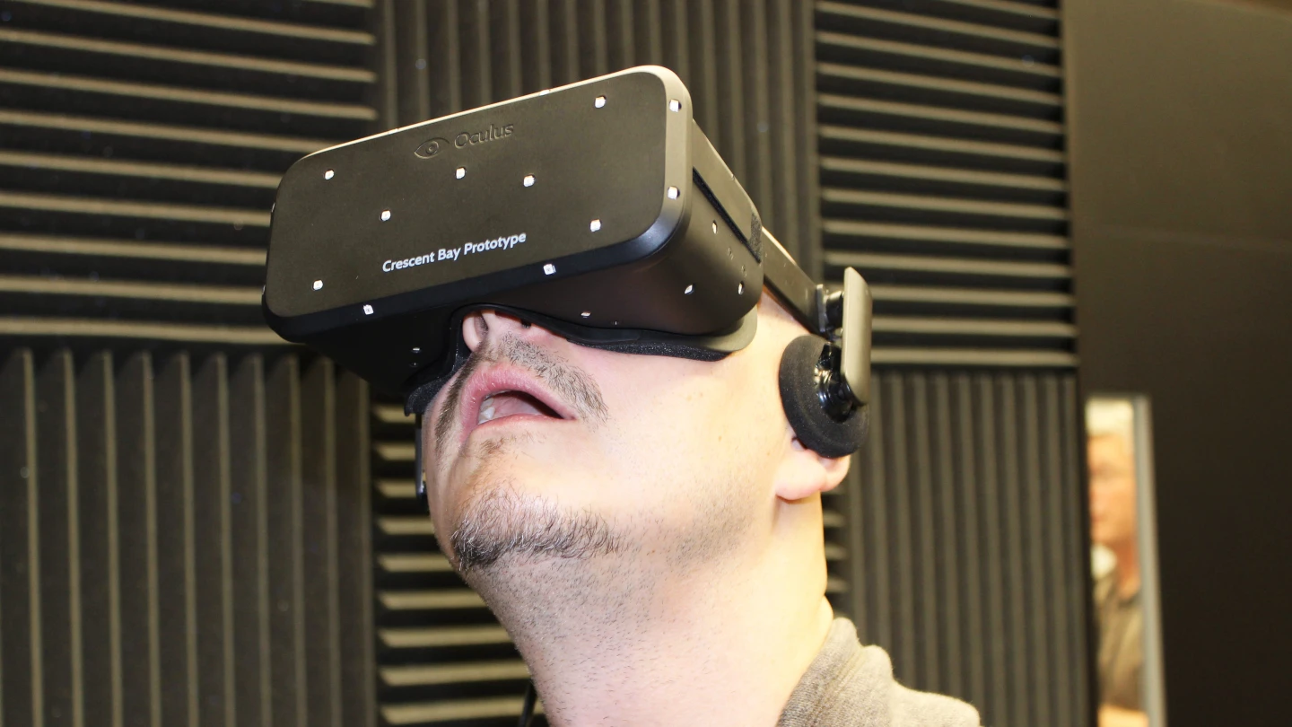 The Oculus Rift 'Crescent Bay' prototype has us running out of superlatives, and simply begging Oculus VR to release its long-awaited consumer version (Photo: Will Shanklin/Gizmag.com)