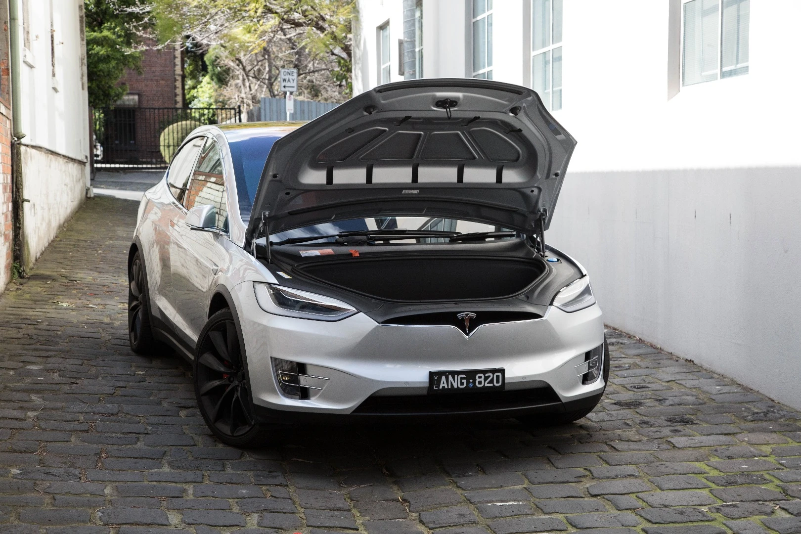 The hood of the Model X is made of aluminum