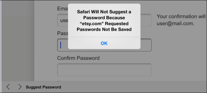 Some sites don't work with iCloud Keychain yet