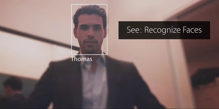 The robot is able to recognize faces