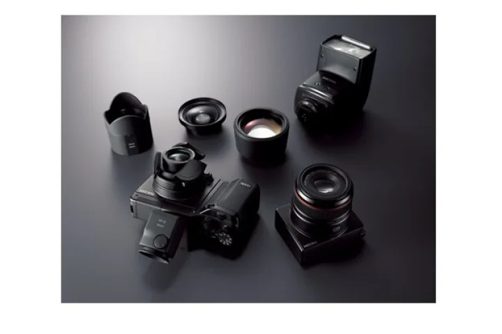 Ricoh's new GXR digital camera system, where the lens and sensor are made into an interchangeable unit that slides into the camera body
