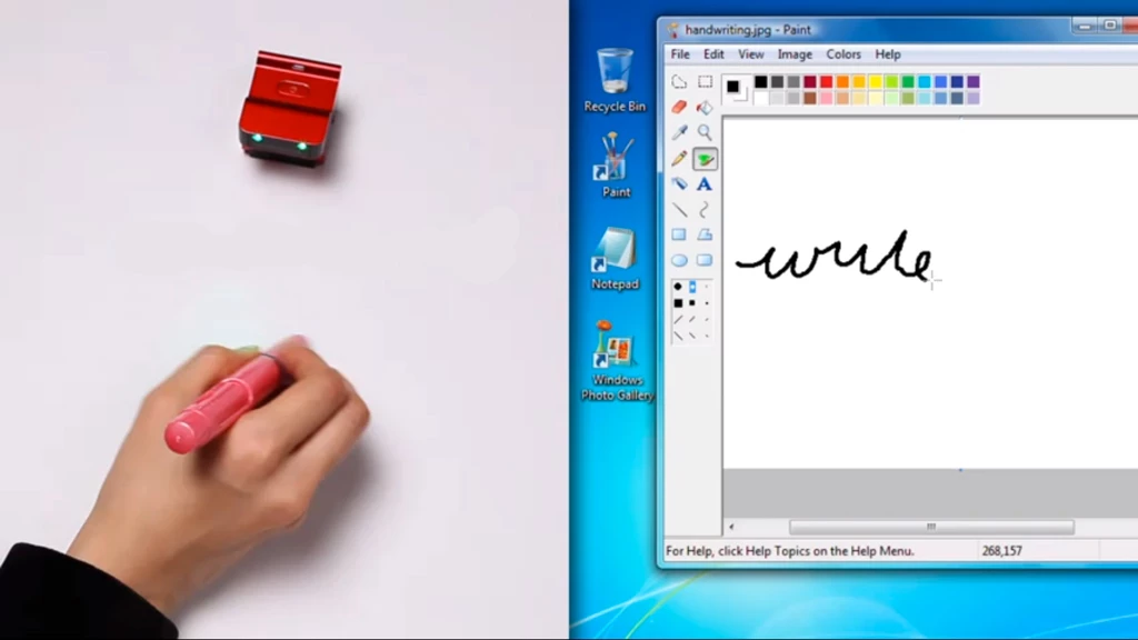 The evoMouse can even be used for handwriting