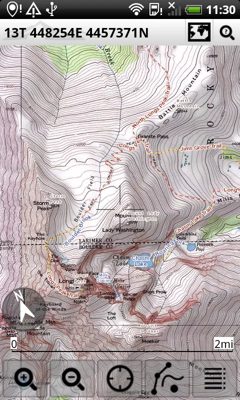 ViewRanger's maps are available in both USGS topo and shaded terrain views