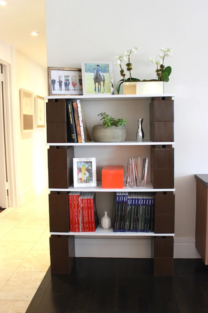 A bookshelf made using EverBlock