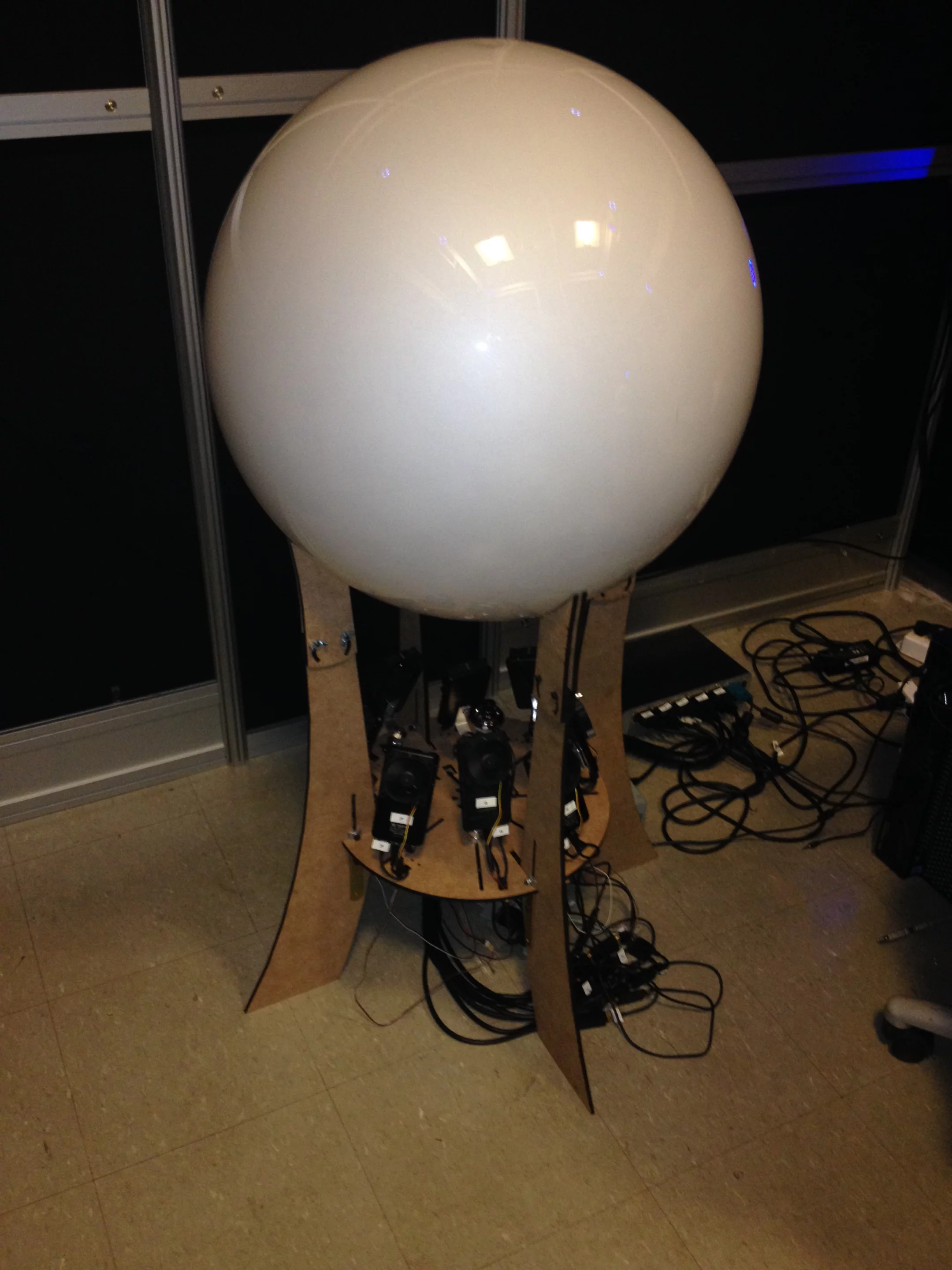 One of the Spherees, with its pico projectors visible underneath