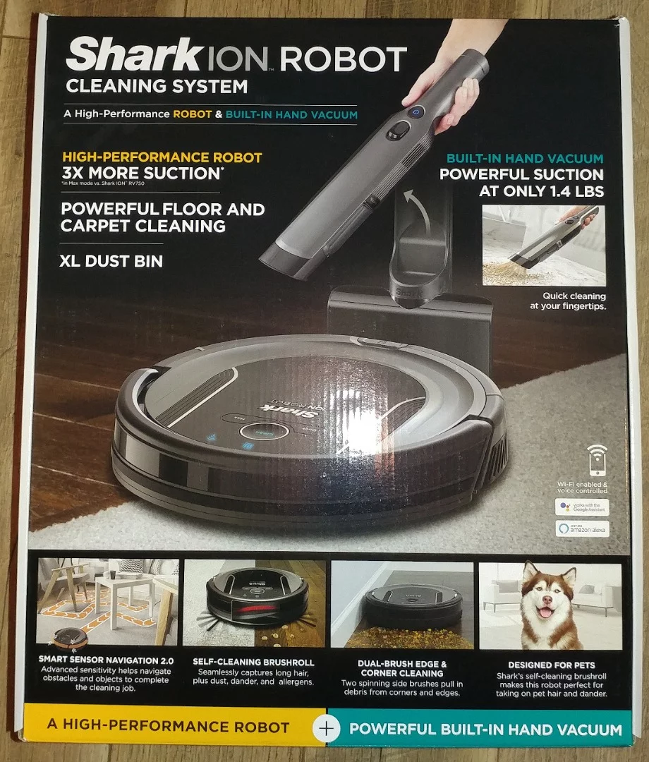 The Shark Ion S87 comes in this carry-on-sized box