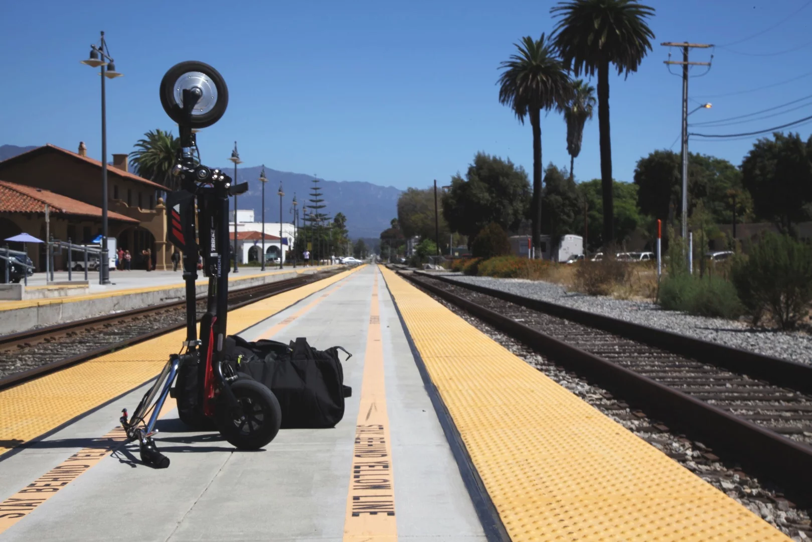 Folded up and ready to catch the train