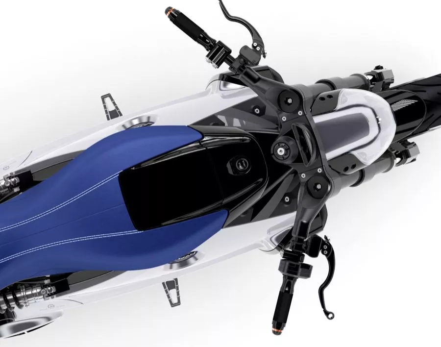 Dead top view of the front end of the Voxan Wattman (Photo: Voxan Motors)