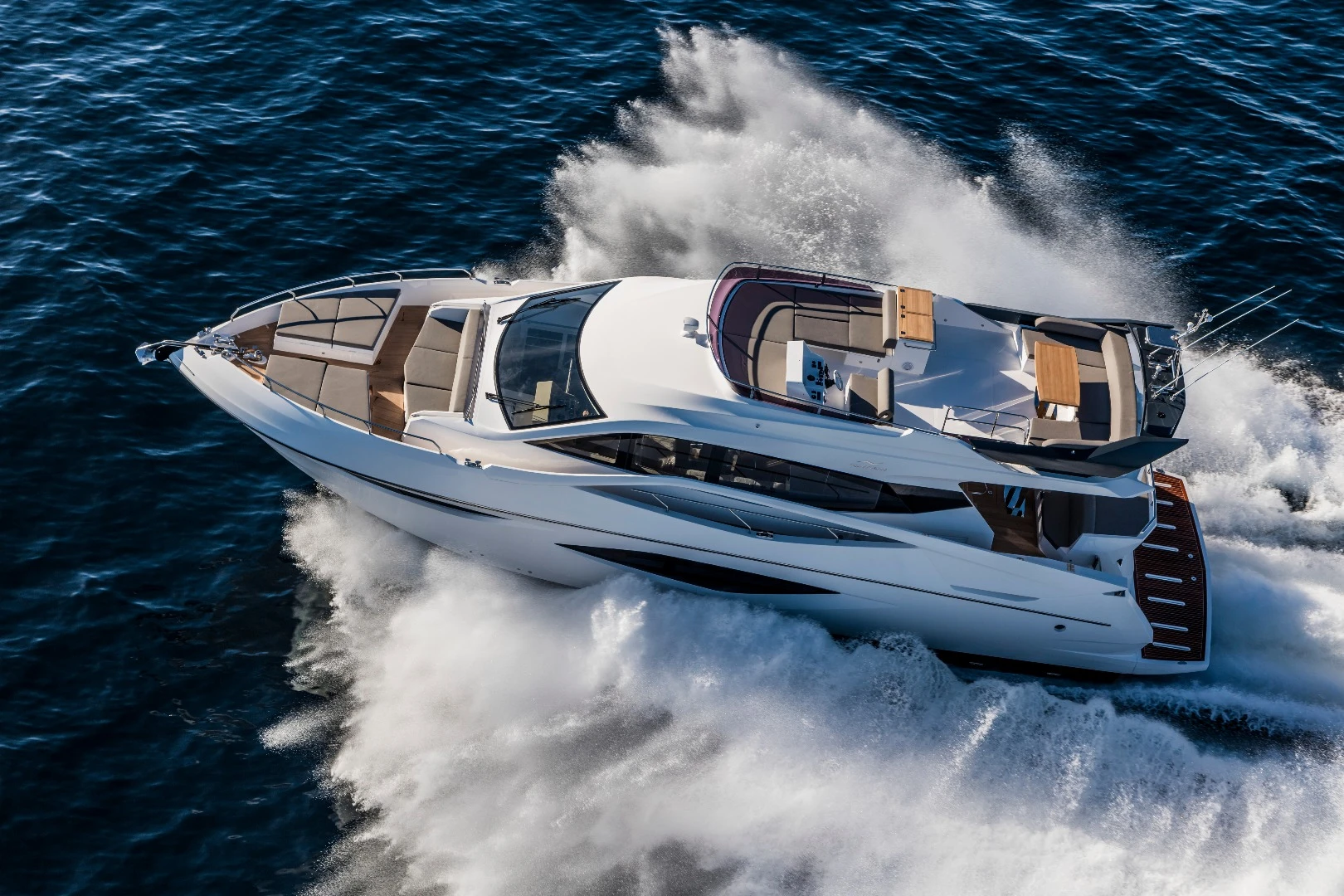 Numarine has big windows on the 62FLY for a light, airy feeling