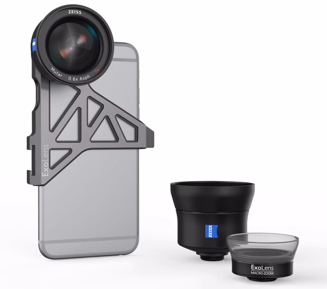 The ExoLens with optics by Zeiss will be available for iPhone 6/6s and iPhone 6 Plus/6s Plus