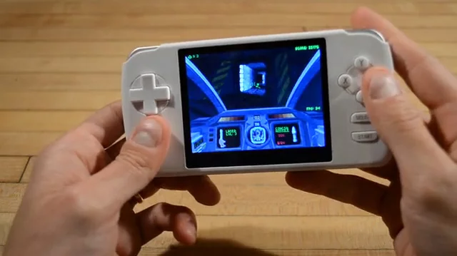 The GCW Zero's accelerometer allows you to control games, like Descent, by tilting the device