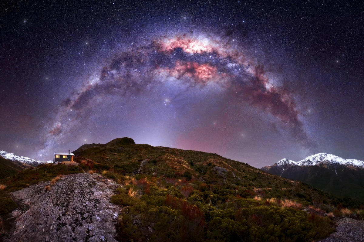 Bluff Hut by Rachel Roberts, taken in New Zealand. Bad weather at an intended location led to a chance opportunity for a fantastic shot at Bluff Hut