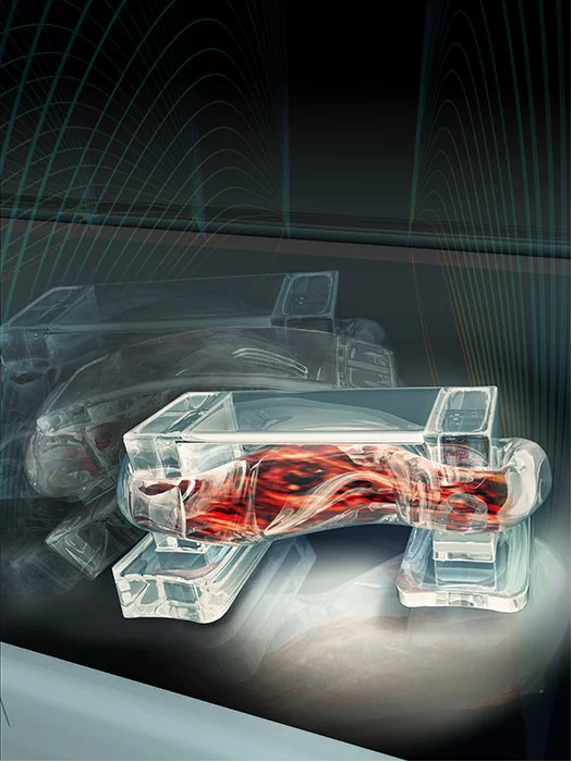 The University of Illionois has demonstrated a bio-robot built from a flexibly hydrogel spine and a piece of spinal muscle that can walk along in response to an electrical pulse (﻿﻿Graphic byJanet Sinn-Hanlon, Design Group@VetMed )