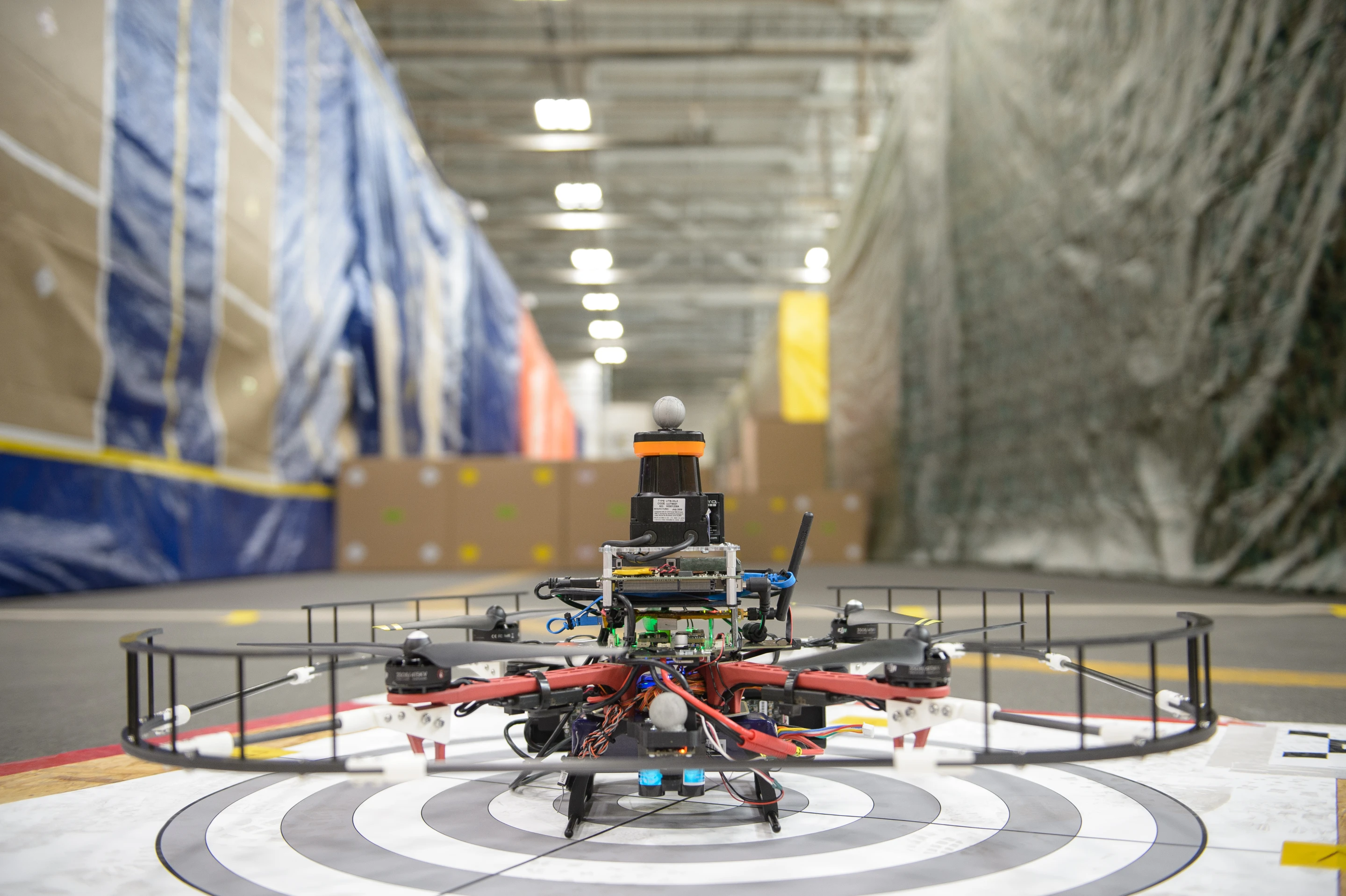 The quadcopter was equipped with high-definition onboard cameras and other sensors, such as LIDAR, sonar and inertial measurement units