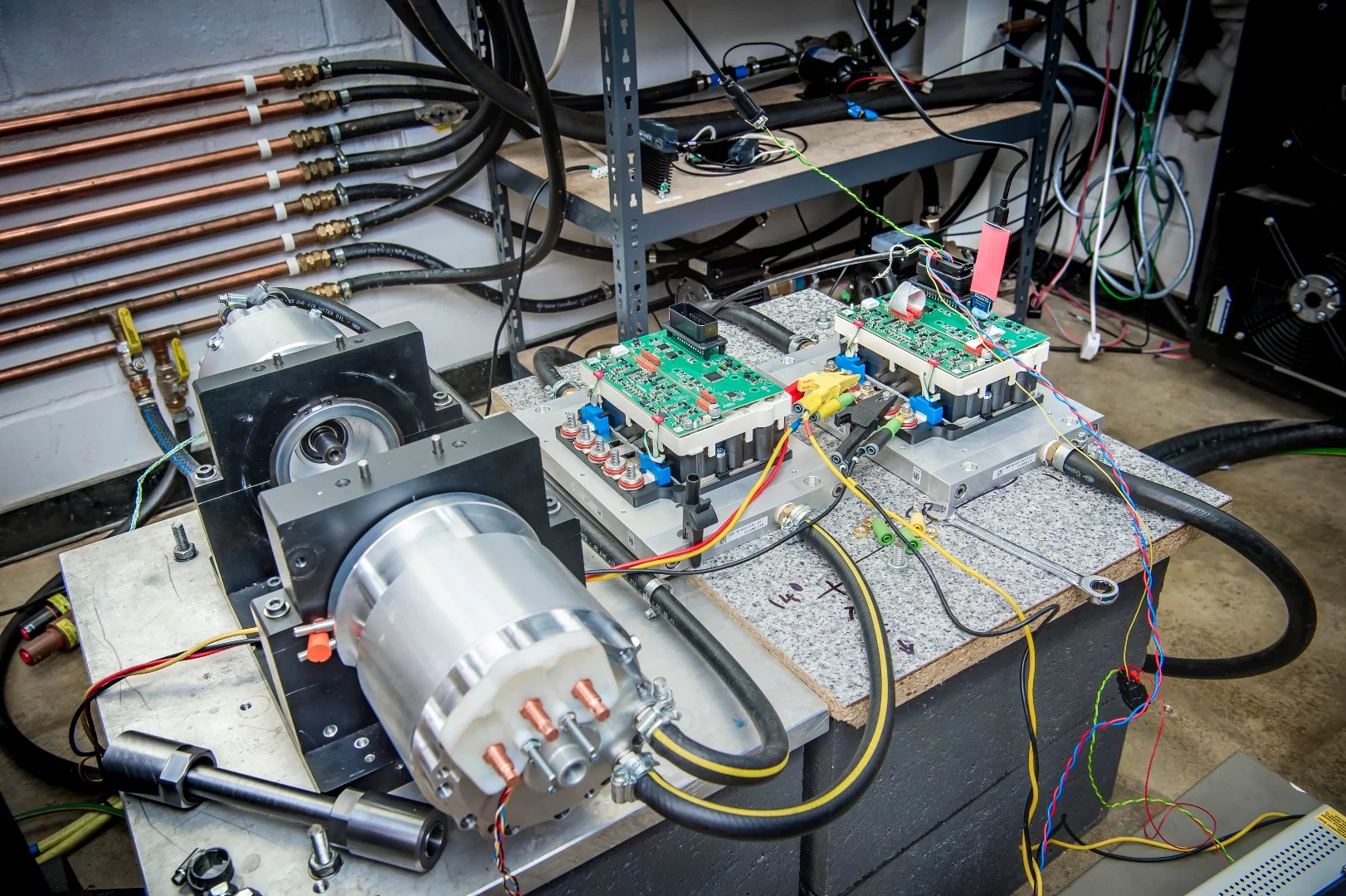 Equipmake spoke motor and electronics in testing