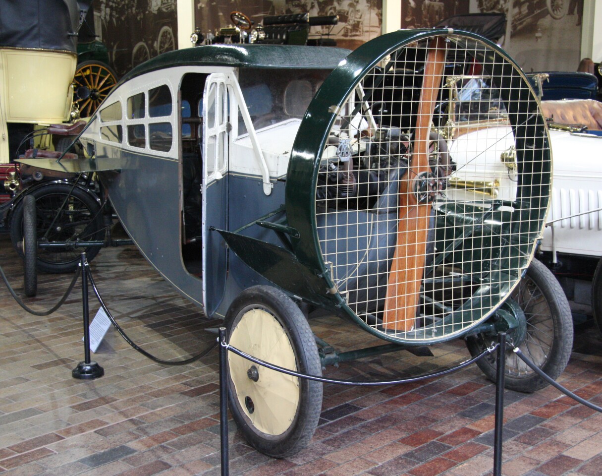 A 1922 Leyat Helica in an automotive useum