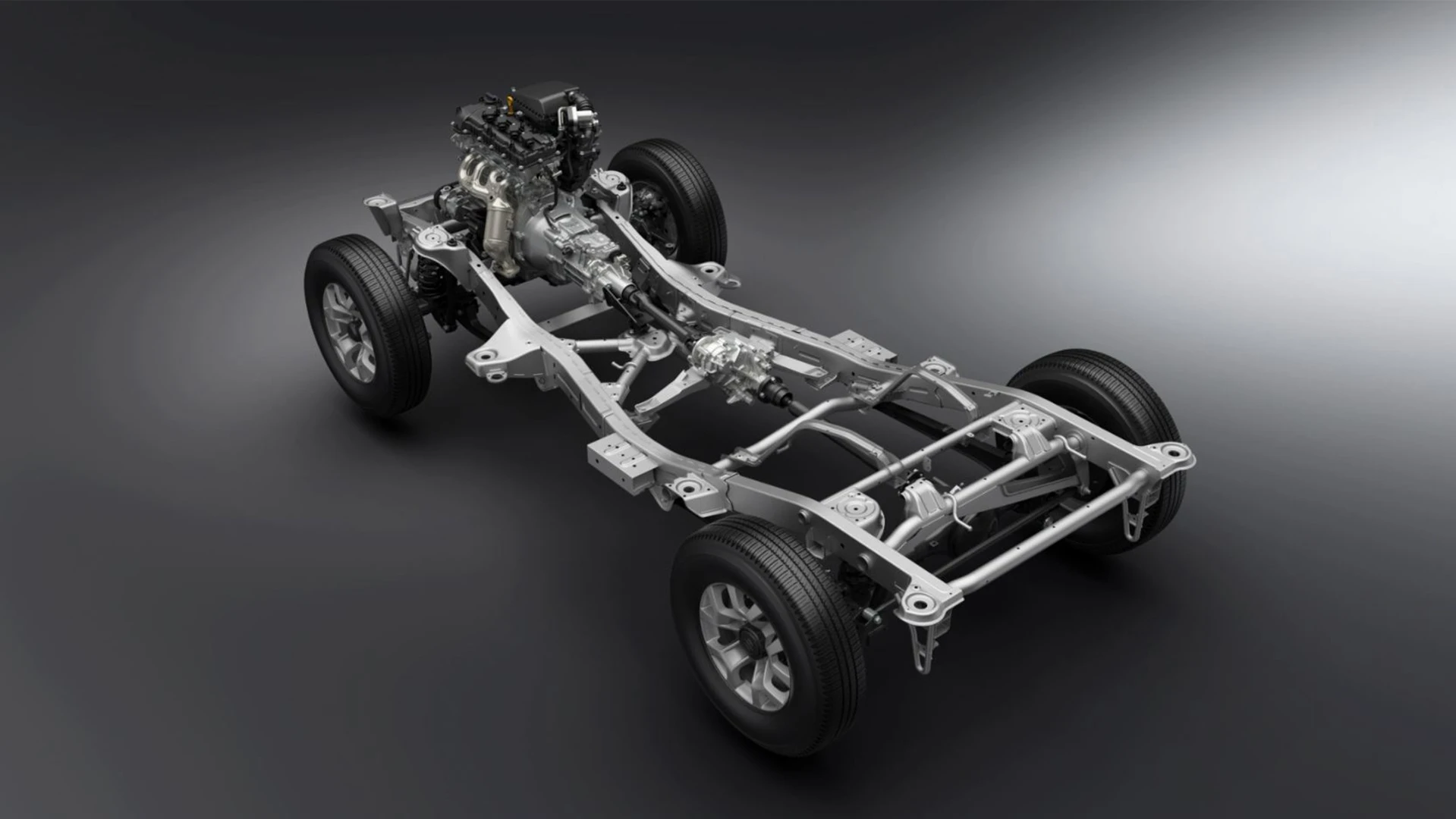 The new Suzuki Jimny: ladder frame and as-yet anonymous engine
