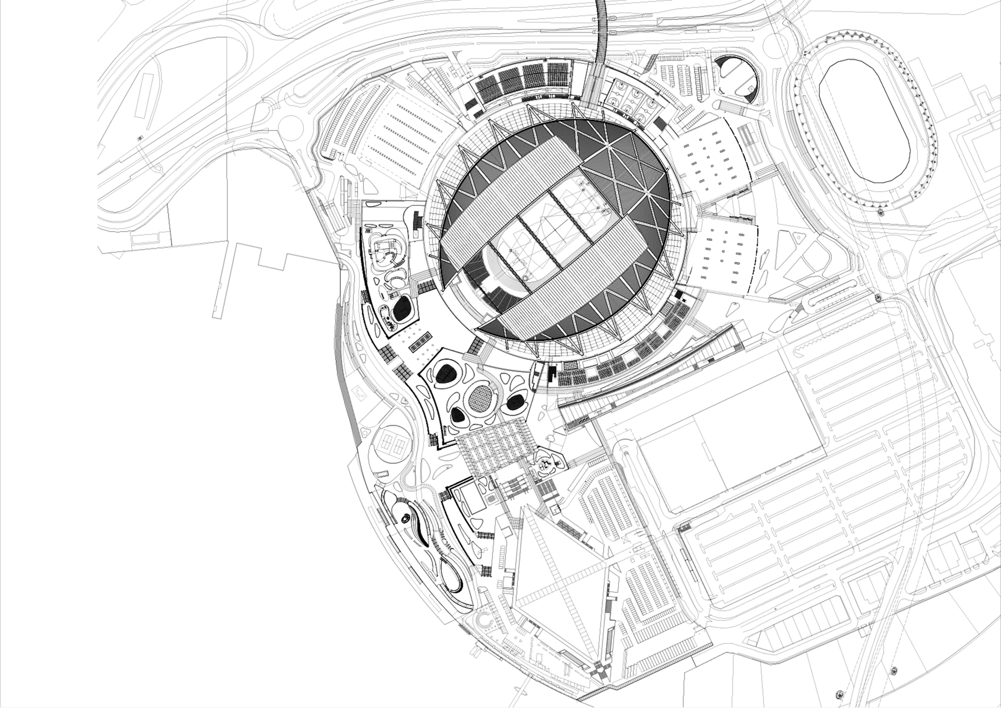 Architectural drawing of the Singapore Sports Hub Complex (Image: DP Architects)