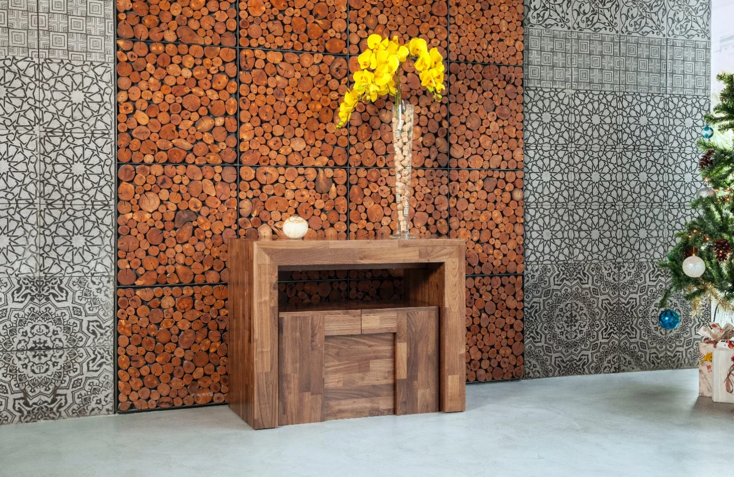 Neatly packed away the bench sits under the retracted table