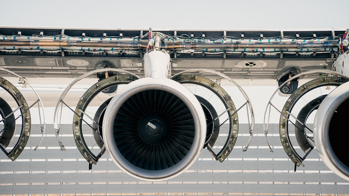 The plane repurposes six used 747-400 engines