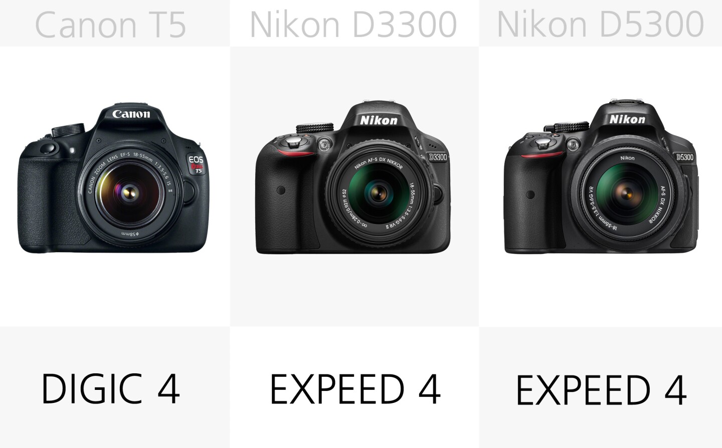 The Nikon D3300 and D5300 both use the Expeed 4 image-processing engine