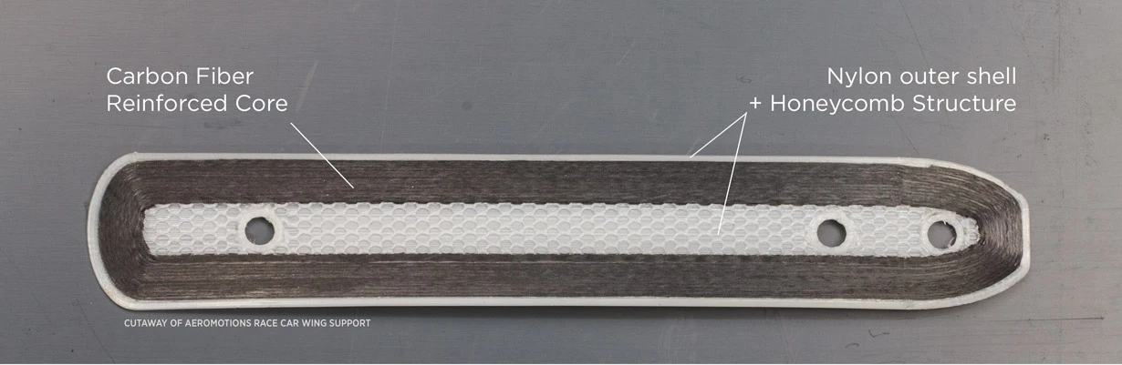 Carbon fiber wing part produced with the Mark One