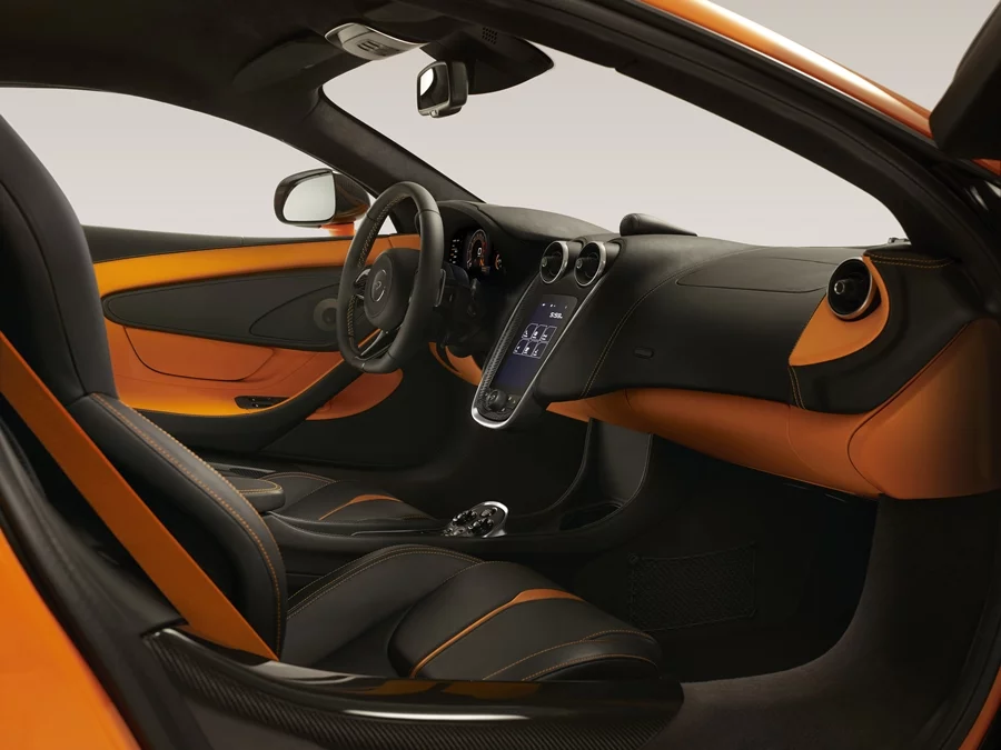 The McLaren 570S Coupé features a full infotainment system, a 7-in touchscreen, climate control, Bluetooth connectivity and DAB digital/SIRIUS satellite radio