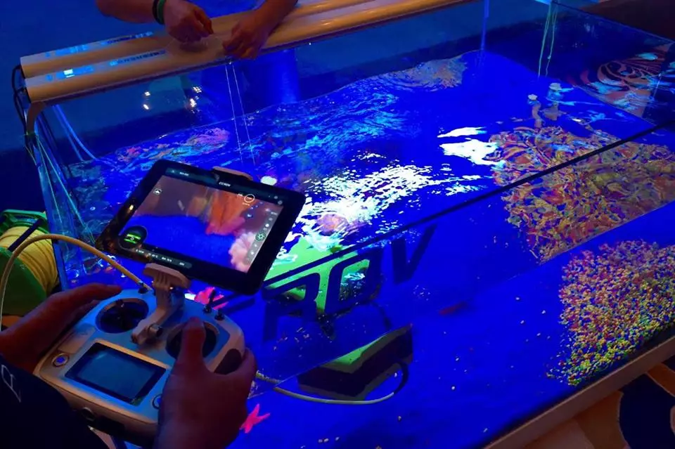 The CCROV explores an aquarium at a trade show