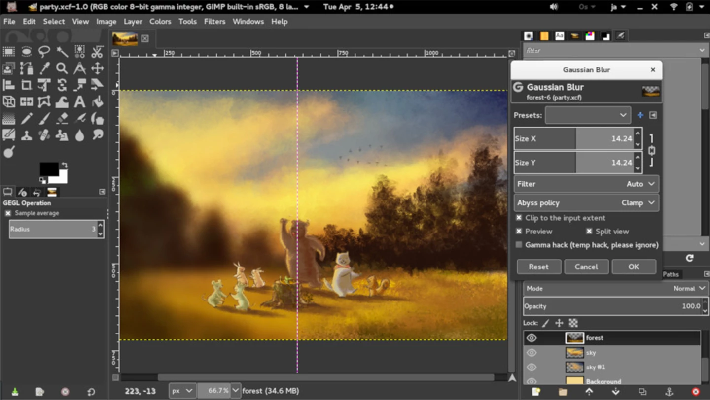 Gimp screenshot