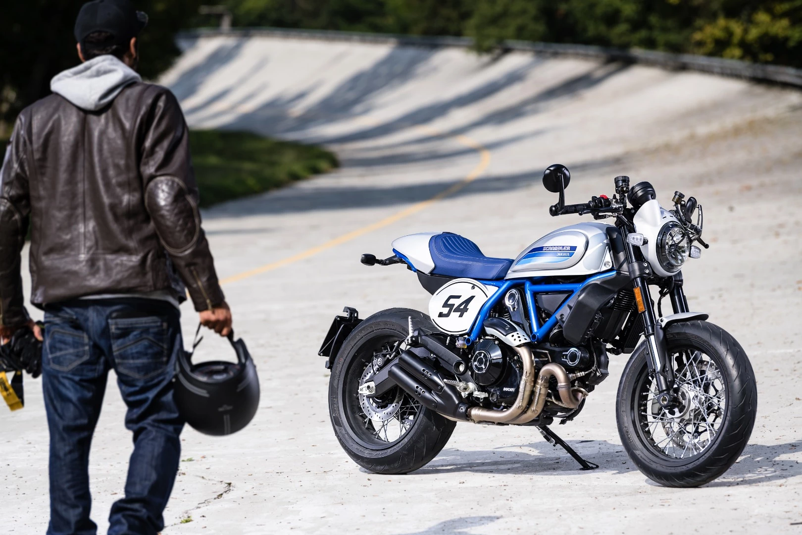 The Scrambler Café Racer is inspired by the Ducati 125GP Desmo