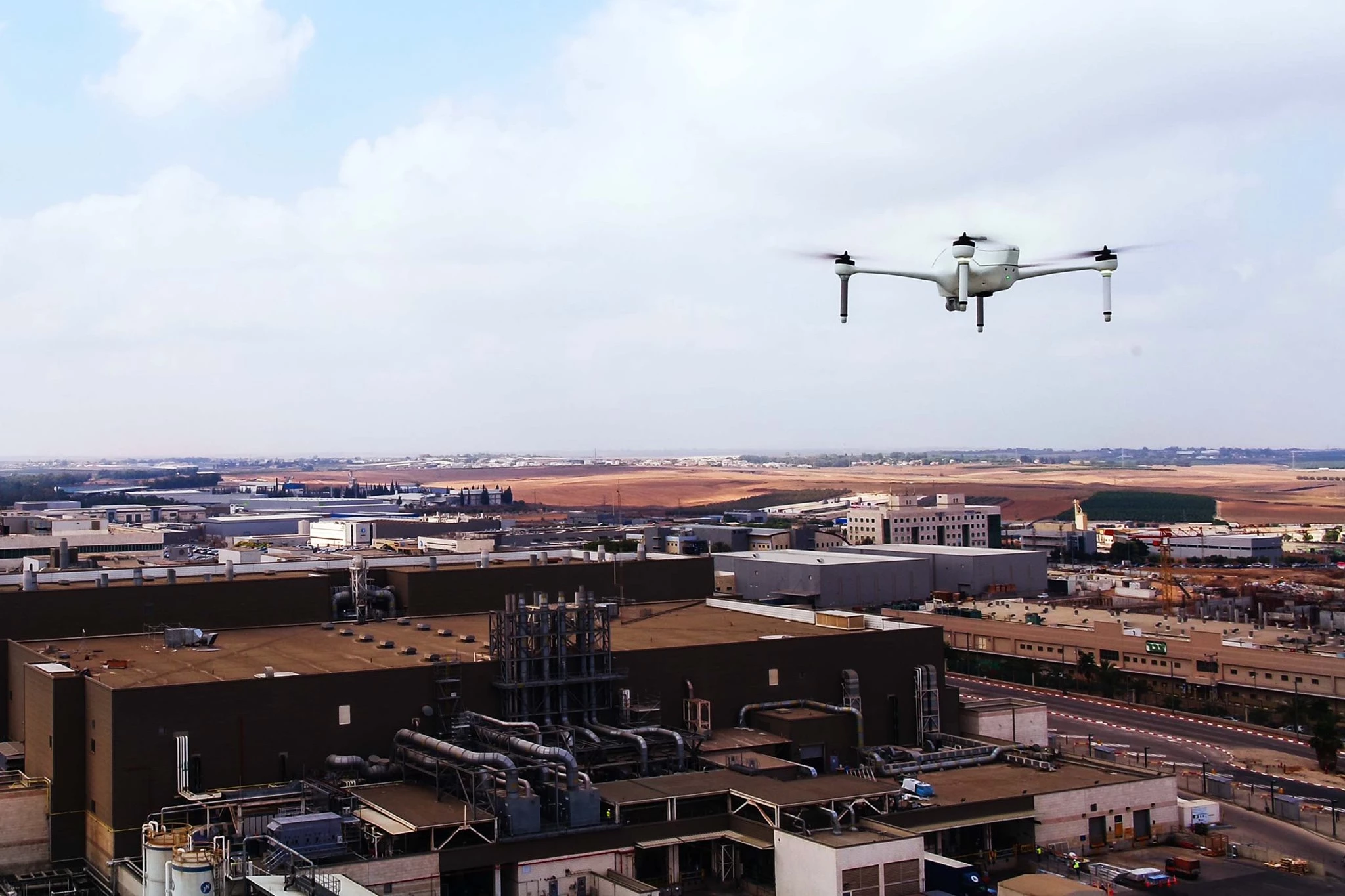 An Airobotics quadcopter in flight