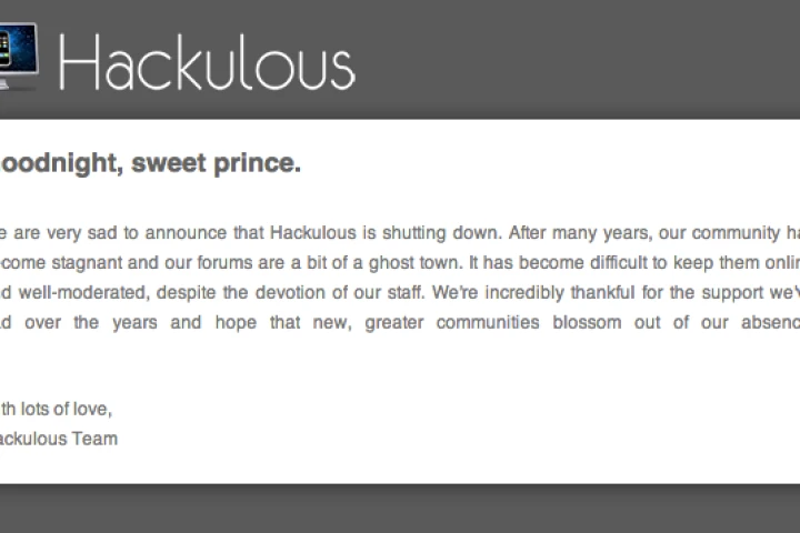 Hackulous has an official statement on its website about the closure