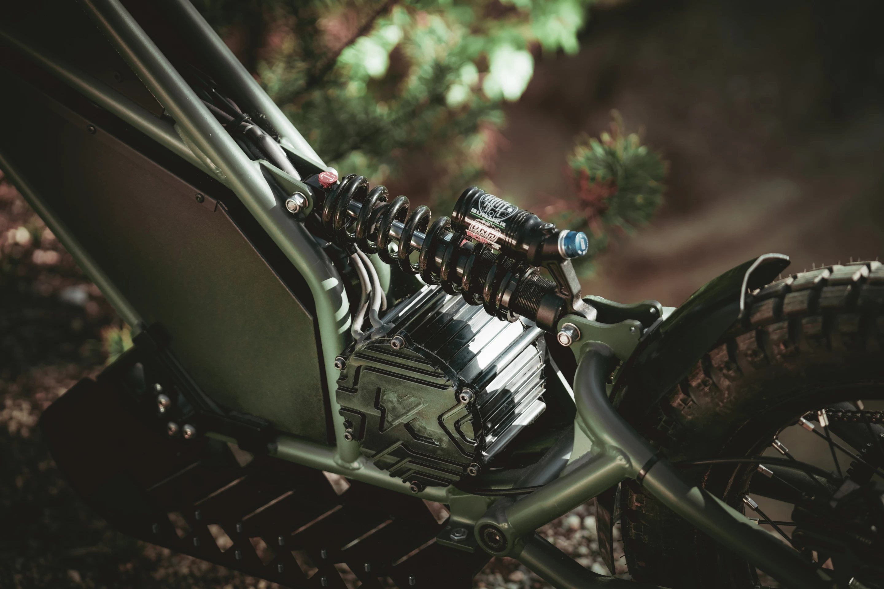 The Ranger includes a mid-mounted motor and plenty of rear travel