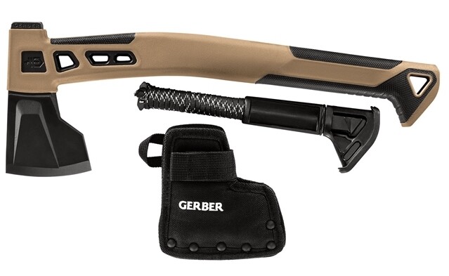 Bushcraft Hatchet, slide-out storage capsule and sheath