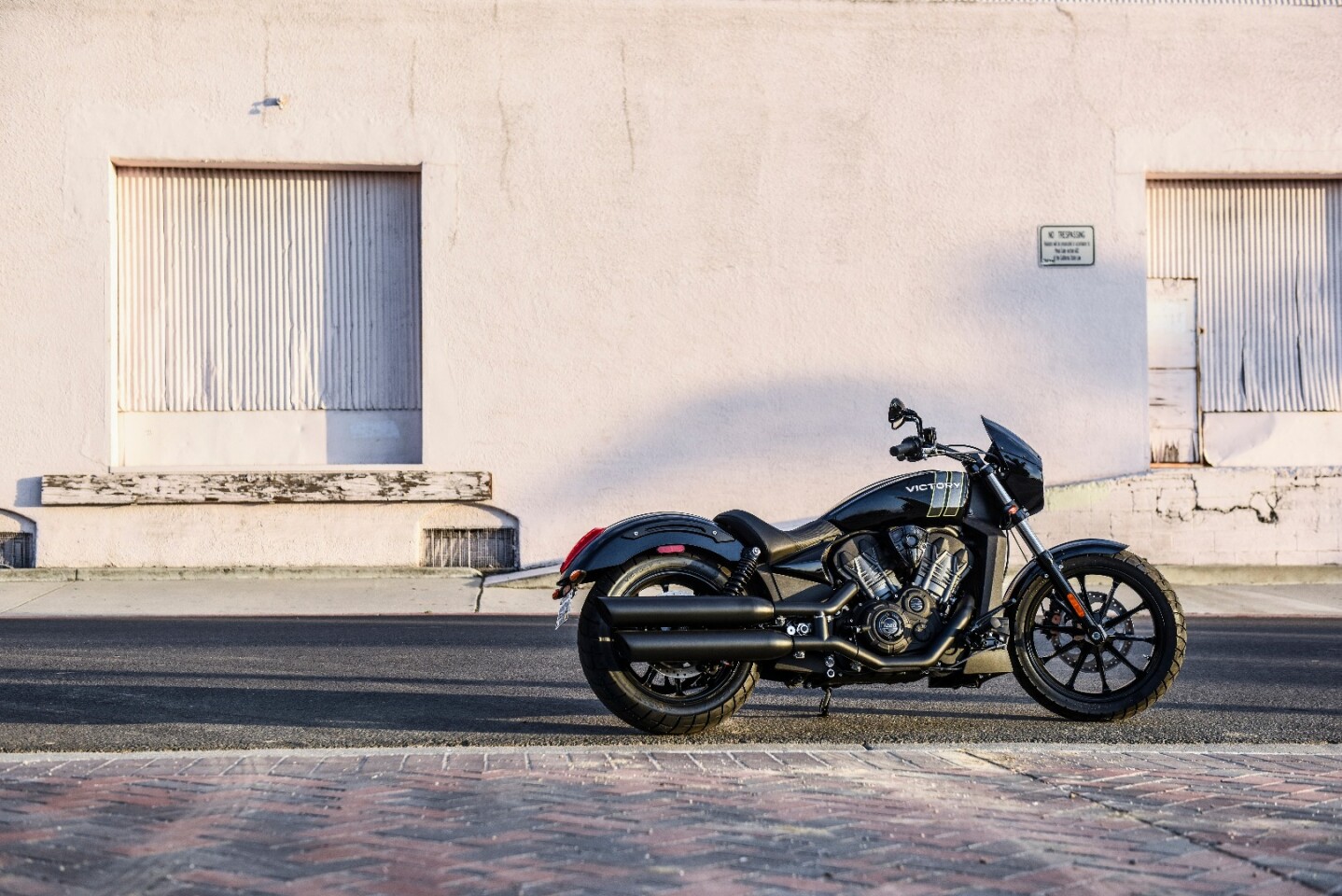 The 2017 Victory Octane in Gloss Black color with graphics